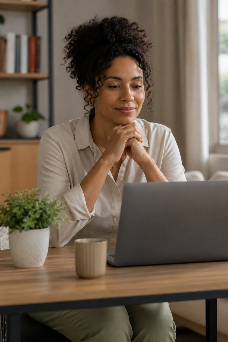 Colaboradora em atendimento psicológico online